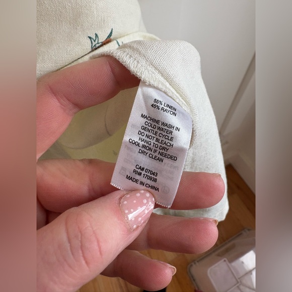 Joie Cream Dress with Nautical Accents and Rope Belt Size Large - Picture 7 of 8